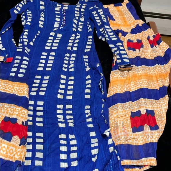 blue & orange shalwar kameez - Picture 3 of 4